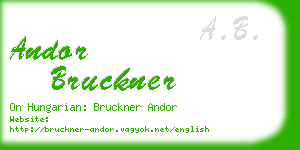 andor bruckner business card